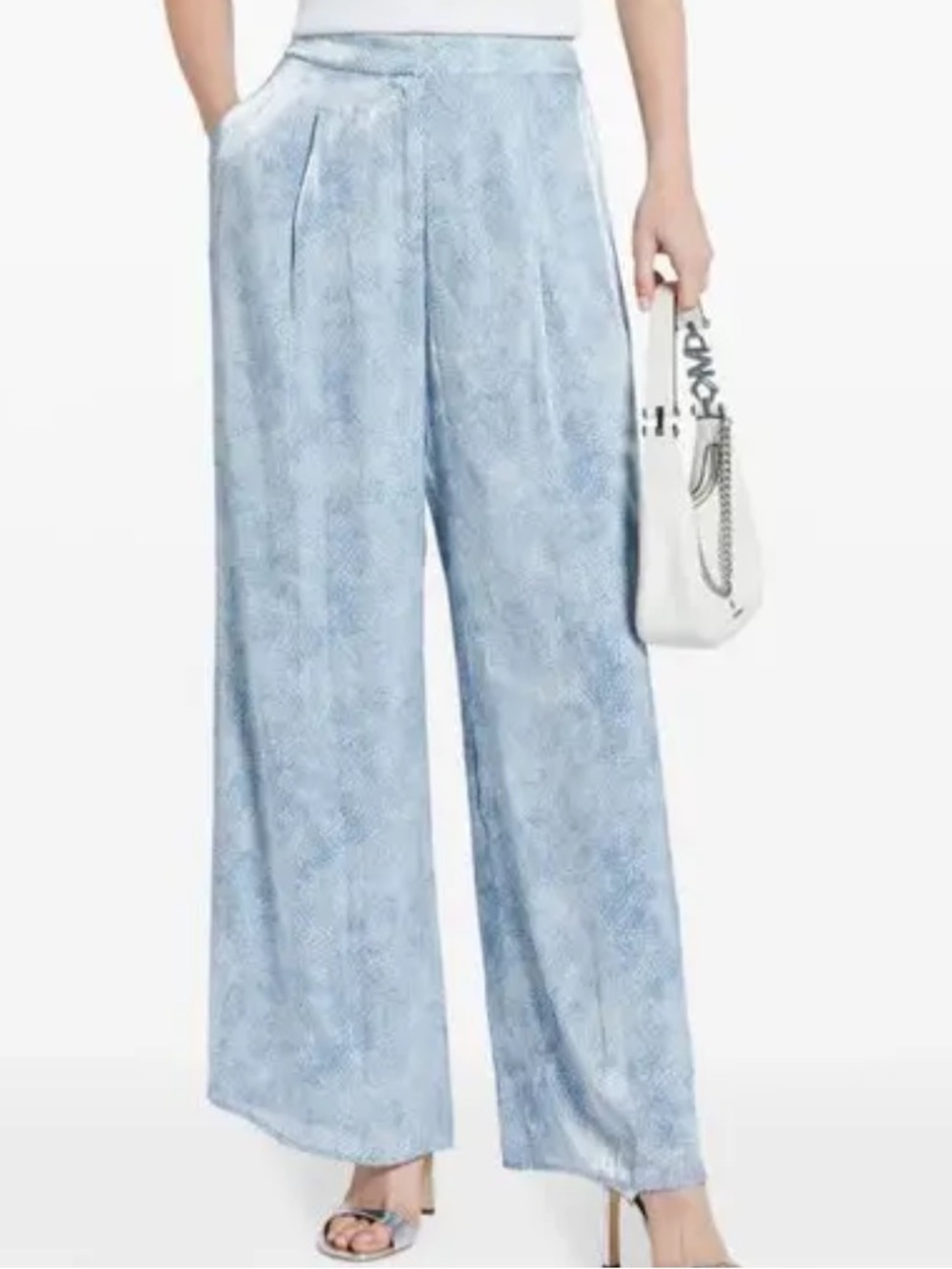 New 2X Michael Kors Blue Petal Wide Leg Trousers